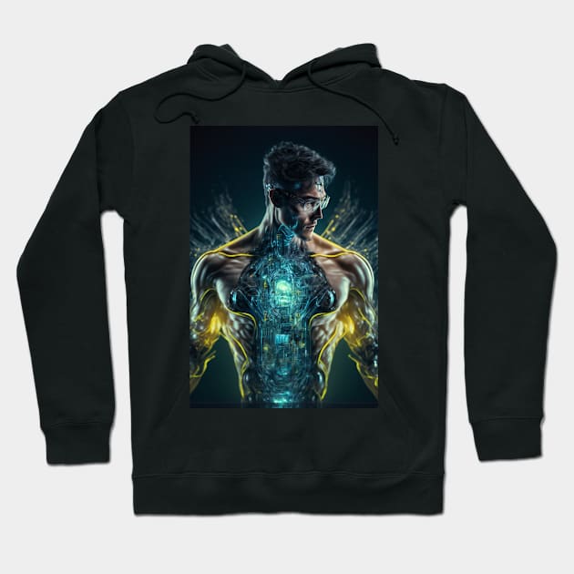 Cybernetic Man Hoodie by AICreateWorlds